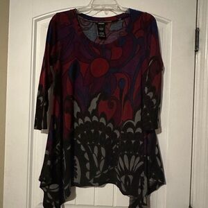 Premise Red and Purple Abstract Tunic